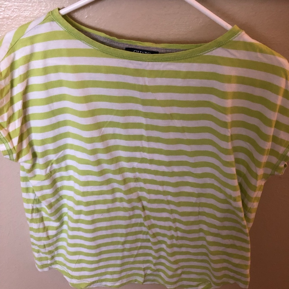 Chaps Active Lime Green and White Tee